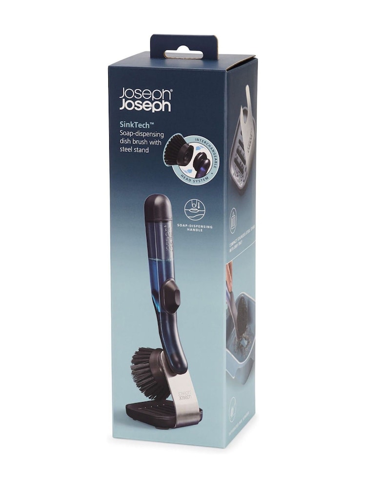 Joseph Joseph Clear Sinktech Soap-Disp Dish Brush With Stand - Image 6 of 6