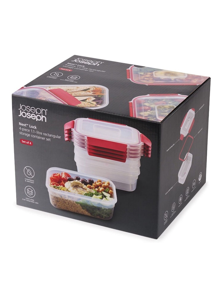 Joseph Joseph 4 Piece Nest Lock Rectangle Container Set 1.1L - Bild 5 von 5 Joseph Joseph 4 Piece Nest Lock Rectangle Container Set 1.1L - Bild 5 von 5