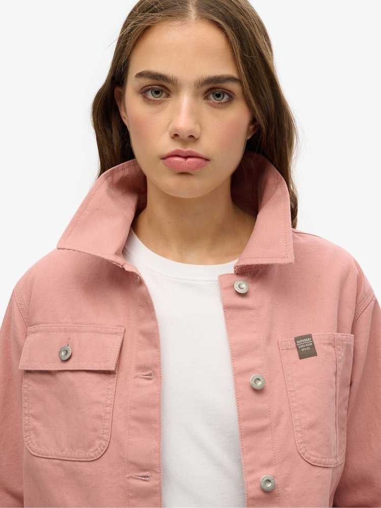 Superdry Pink Chore Jacket - Image 4 of 6