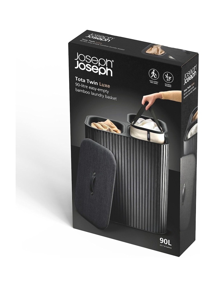 Joseph Joseph Black Tota Luxe 90L Laundry Basket - Image 6 of 6