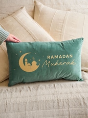 Moon Silhouette Ramadan and Eid Celebration Velvet Cushion by No Ordinary Gift - Image 2 of 4