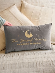 Personalised Ramadan and Eid Celebration Velvet Cushion by No Ordinary Gift - Image 1 of 3
