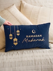 Lantern Design Ramadan and Eid Celebration Velvet Cushion by No Ordinary Gift - Image 1 of 3
