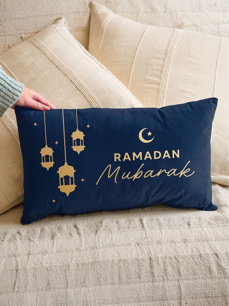 Lantern Design Ramadan and Eid Celebration Velvet Cushion by No Ordinary Gift - Image 1 of 3