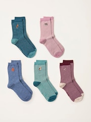 FatFace 5 Pairs of Embroidered Woodland Socks - Imagem 2 de 2
