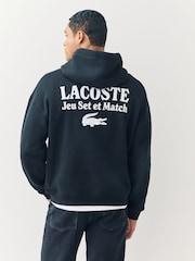 Lacoste Black Loose Fit Print Hoodie - Image 2 of 10