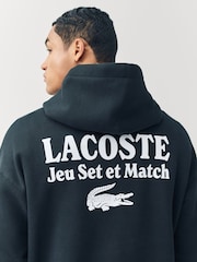 Lacoste Black Loose Fit Print Hoodie - Image 5 of 10