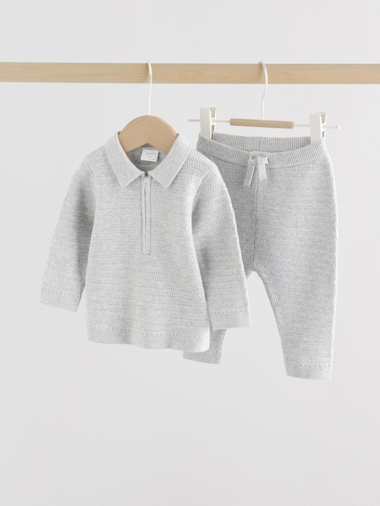 Grey Baby Knitted Jumper and Leggings Set (0mths-2yrs) - Image 1 of 16