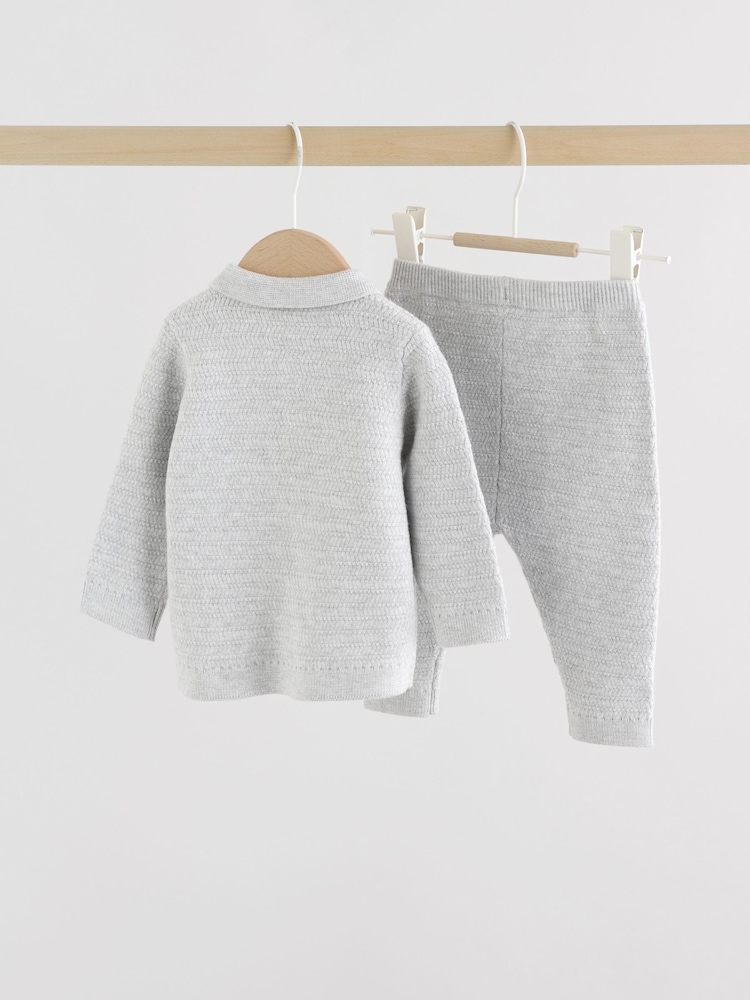 Grey Baby Knitted Jumper and Leggings Set (0mths-2yrs) - Image 2 of 16