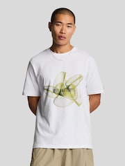 Lyle & Scott White 3D Line Graphic 100% Cotton T-Shirt - Image 1 of 4