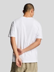 Lyle & Scott White 3D Line Graphic 100% Cotton T-Shirt - Image 2 of 4