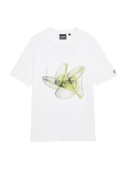 Lyle & Scott White 3D Line Graphic 100% Cotton T-Shirt - Image 4 of 4