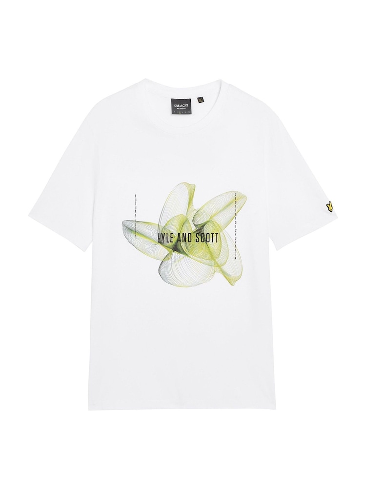 Lyle & Scott White 3D Line Graphic 100% Cotton T-Shirt - Image 4 of 4