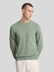 Lyle & Scott Green Cargo Crew Neck Jumper - Image 1 of 5