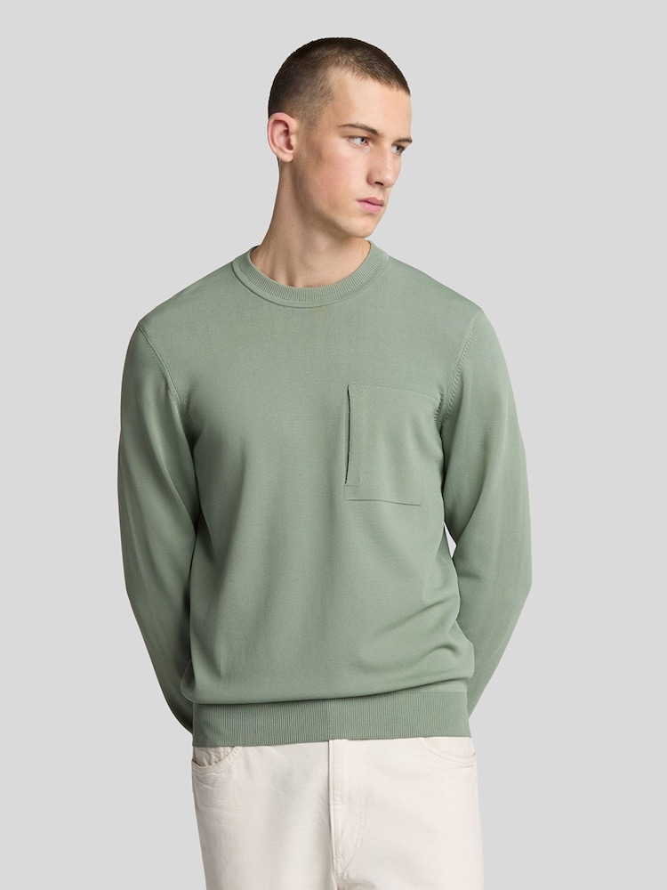 Lyle & Scott Green Cargo Crew Neck Jumper - Image 1 of 5