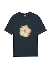 Lyle & Scott Blue Motion Floral Graphic 100% Cotton T-Shirt - Image 5 of 5