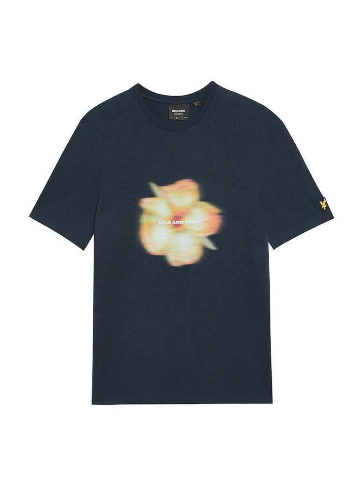 Lyle & Scott Blue Motion Floral Graphic 100% Cotton T-Shirt - Image 5 of 5