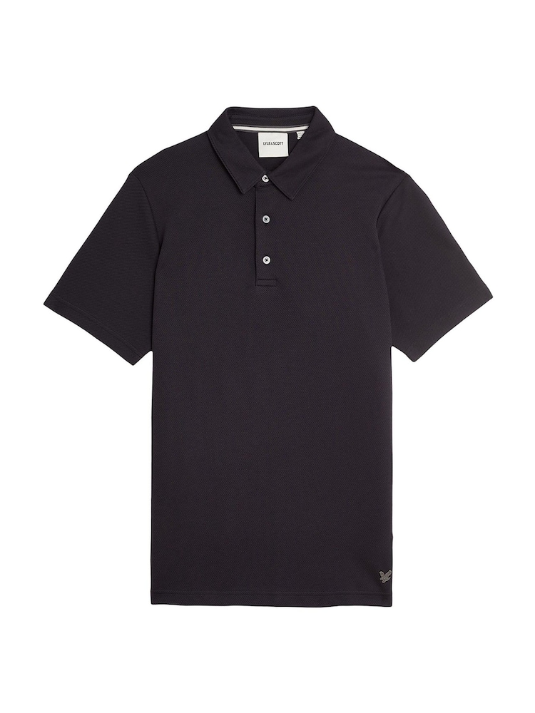 Lyle & Scott Black Twill Texture Polo Shirt - Image 5 of 5