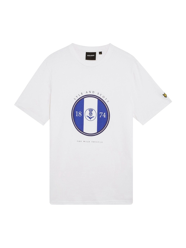 Lyle & Scott White Sporty Thistle Graphic 100% Cotton T-Shirt - Image 5 of 5