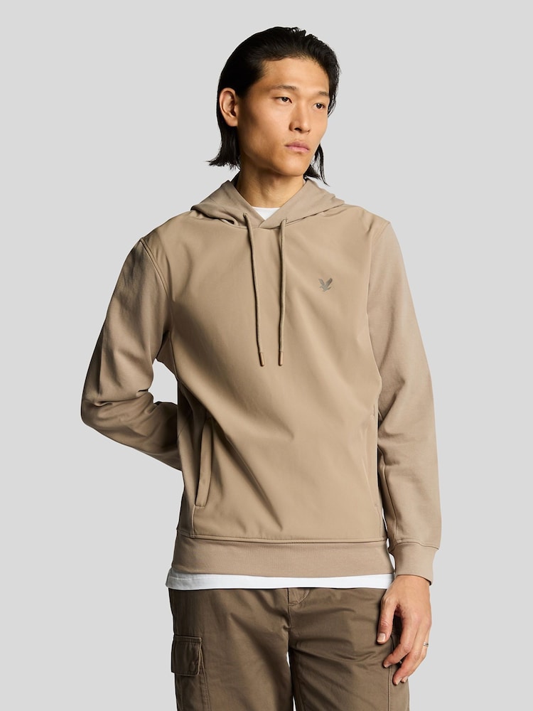 Lyle & Scott Brown Softshell Hybrid Pull-Over 100% Cotton Hoodie - Image 1 of 5 Lyle & Scott Brown Softshell Hybrid Pull-Over 100% Cotton Hoodie - Image 1 of 5