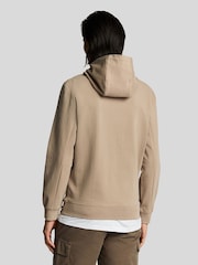 Lyle & Scott Brown Softshell Hybrid Pull-Over 100% Cotton Hoodie - Image 3 of 5