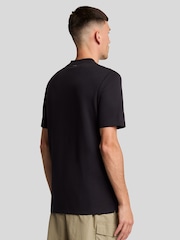 Lyle & Scott Black Twill Texture Crewneck T-Shirt - Image 3 of 4