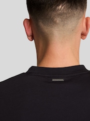 Lyle & Scott Black Twill Texture Crewneck T-Shirt - Image 4 of 4