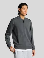 Lyle & Scott Grey Cargo Bomber Collar Cardigan - Image 1 of 4