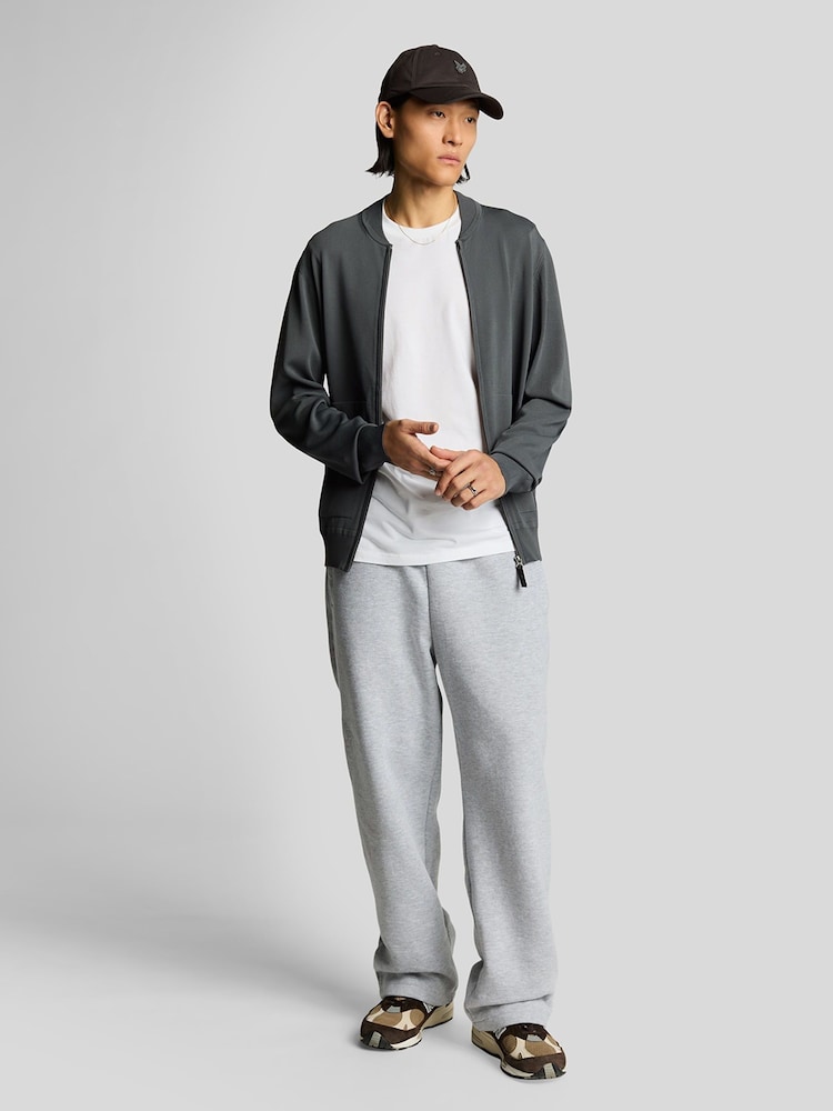 Lyle & Scott Grey Cargo Bomber Collar Cardigan - Image 4 of 4