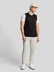 Lyle & Scott Black Merino Blend Knitted V-Neck Vest - Image 2 of 5