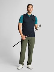 Lyle & Scott Blue Merino Blend Knitted V-Neck Vest - Image 4 of 5