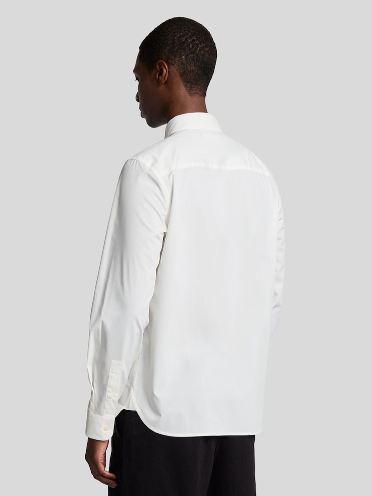 Lyle & Scott White Bamboo Long Sleeve Shirt - Image 2 of 5