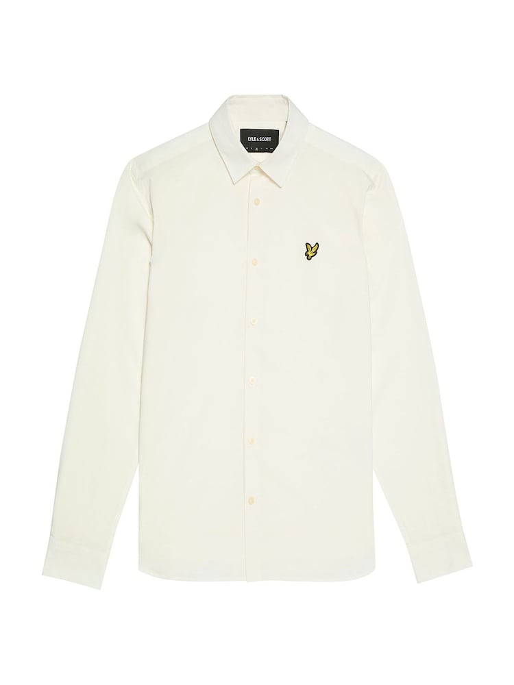 Lyle & Scott White Bamboo Long Sleeve Shirt - Image 5 of 5