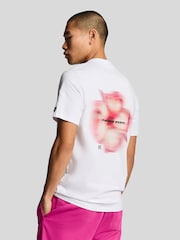 Lyle & Scott White Motion Floral Graphic 100% Cotton T-Shirt - Image 3 of 5