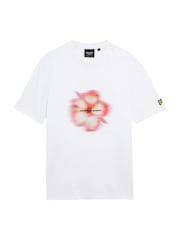Lyle & Scott White Motion Floral Graphic 100% Cotton T-Shirt - Image 5 of 5