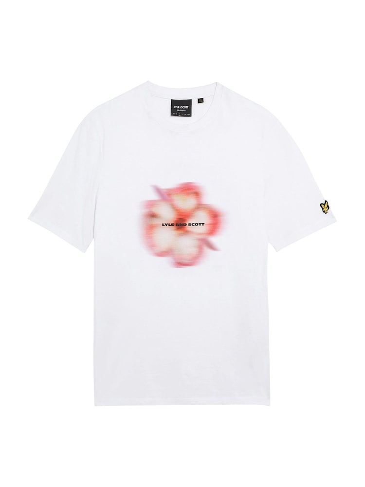 Lyle & Scott White Motion Floral Graphic 100% Cotton T-Shirt - Image 5 of 5