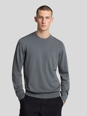 Lyle & Scott Grey Cargo Crew Neck Jumper - Image 1 of 5