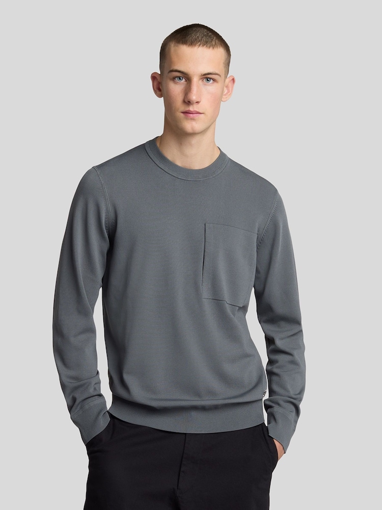 Lyle & Scott Grey Cargo Crew Neck Jumper - Image 1 of 5