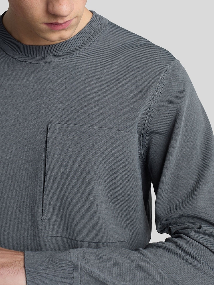 Lyle & Scott Grey Cargo Crew Neck Jumper - Image 2 of 5