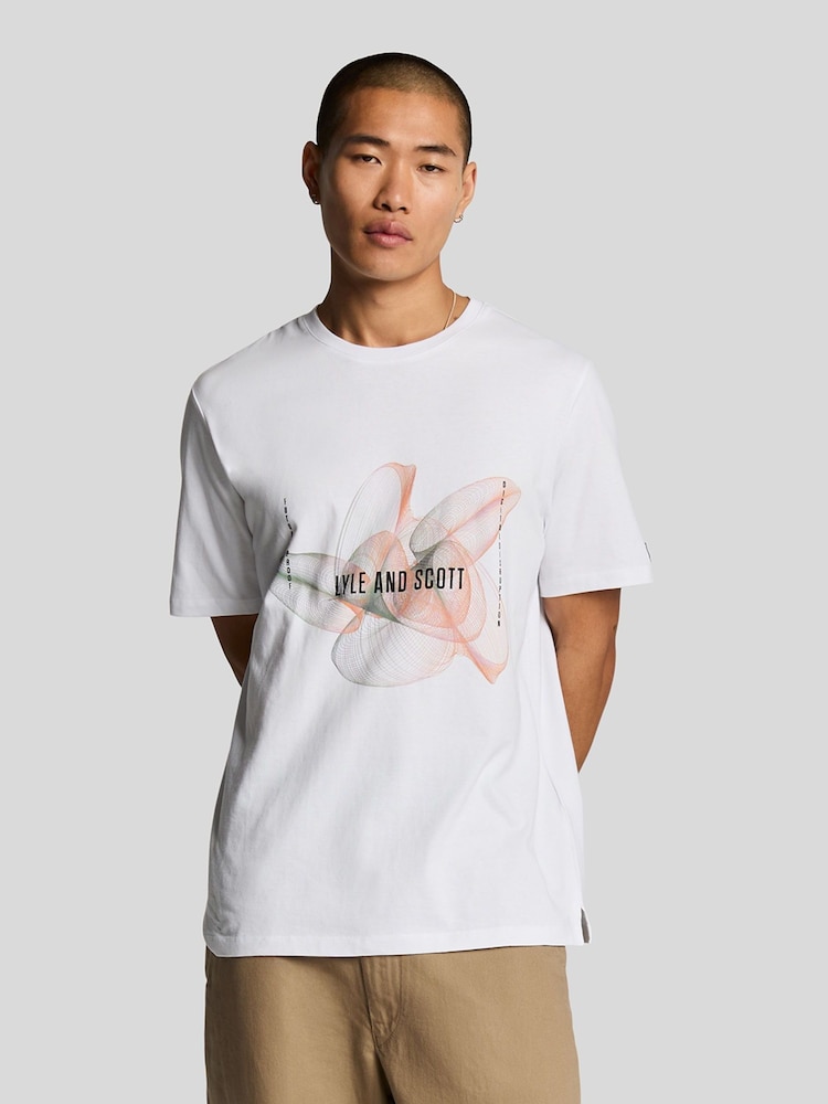 Lyle & Scott 100% Cotton 3D Line Graphic T-Shirt - Imagen 1 de 4