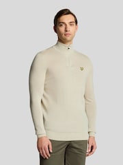 Lyle & Scott Cream Golf Quarter Zip Merino Jumper - Image 1 of 5