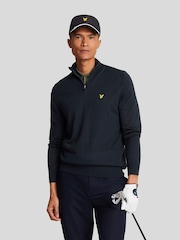 Lyle & Scott Blue Golf Quarter Zip Merino Jumper - Image 1 of 5