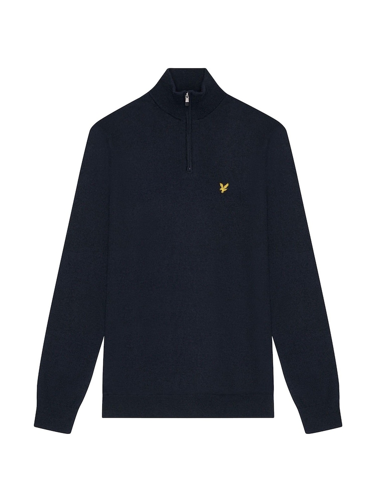 Lyle & Scott Blue Golf Quarter Zip Merino Jumper - Image 5 of 5