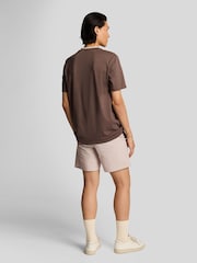 Lyle & Scott Brown Geo Motif Printed Swim Shorts - Image 4 of 5