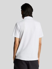 Lyle & Scott White Twill Texture Polo Shirt - Image 3 of 5