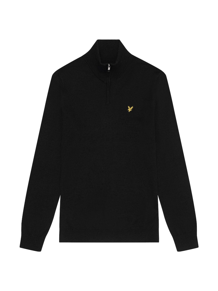 Lyle & Scott Black Golf Quarter Zip Merino Jumper - Image 5 of 5