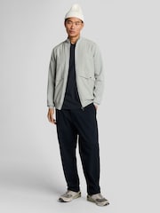 Lyle & Scott Grey Milano Hybrid Full Zip Knitted 100% Cotton Jacket - Image 4 of 5
