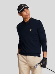Lyle & Scott Blue Golf V-Neck Pull-Over Jumper - Image 1 of 5