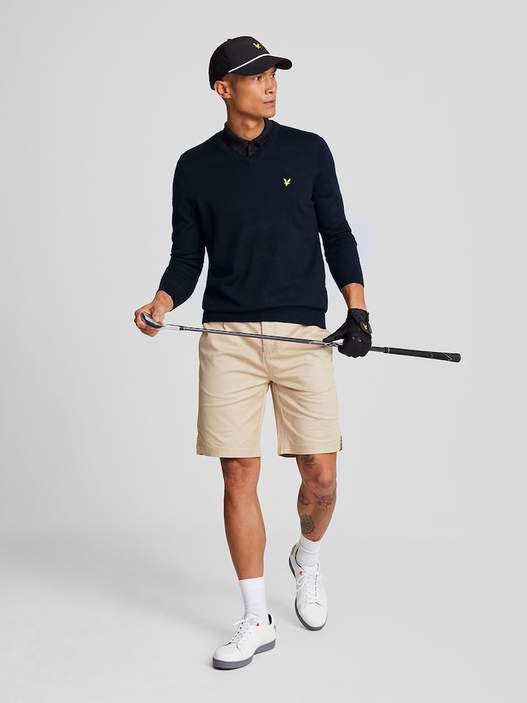 Lyle & Scott Blue Golf V-Neck Pull-Over Jumper - Image 3 of 5