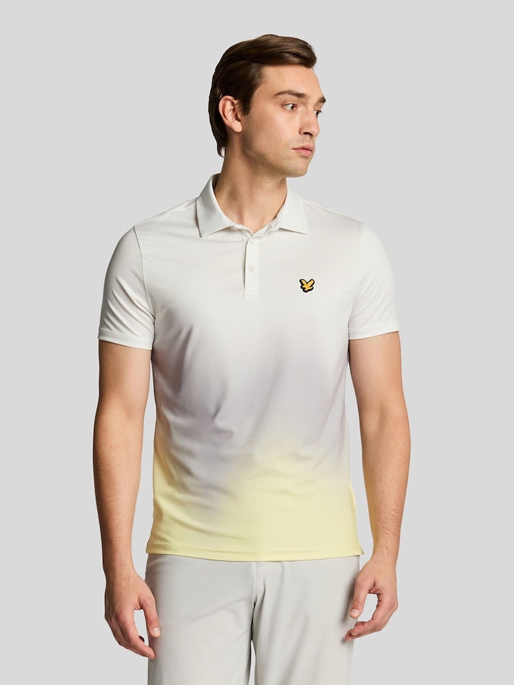 Lyle & Scott White Gradient Polo Shirt - Image 1 of 5